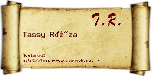 Tassy Róza névjegykártya