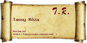 Tassy Róza névjegykártya